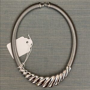 Elegant Silver Coil Necklace